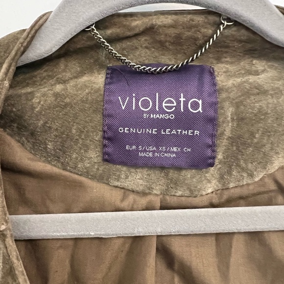 Great Condition: Green Genuine Suede Jacket from Violeta by Mango. Plus Size. - Picture 6 of 6